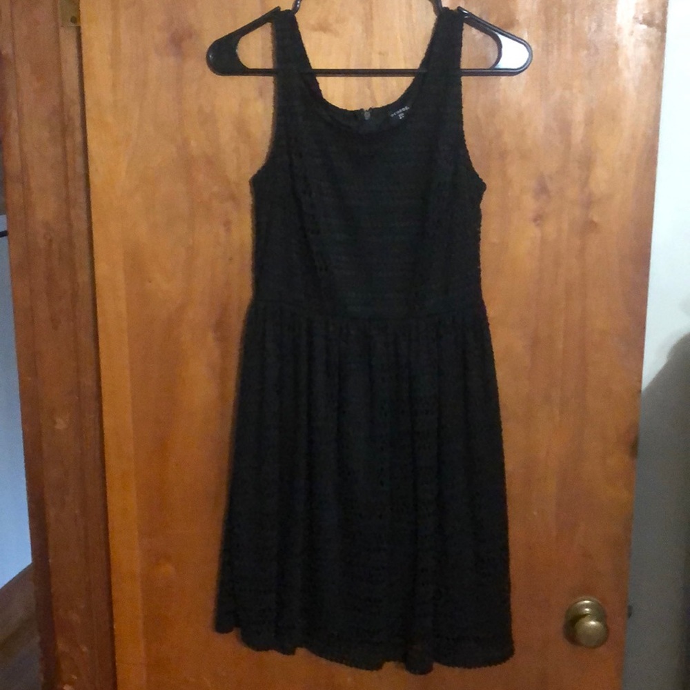 Black knee length crochet dress